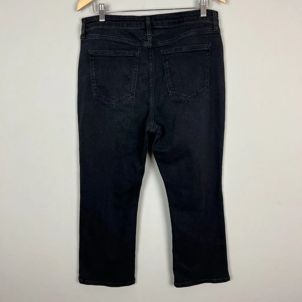 Topshop Moto Jeans Womens 34 Black Cropped Capri‎ Straight Leg Denim Pockets - Image 4