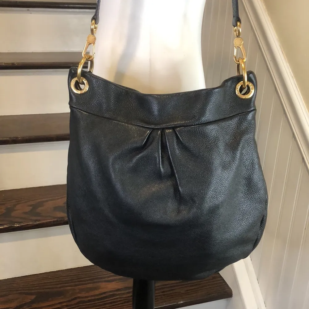 MARC JACOBS Black Tumbled Leather Top Handle Crossbody Women’s Workwear Satchel - Image 4