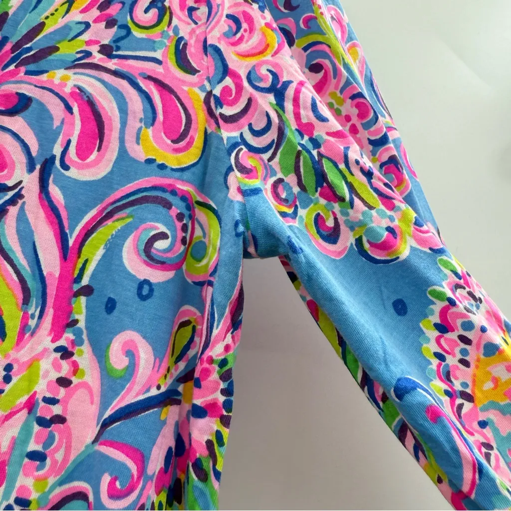 Lilly Pulitzer Cath Dress Women’s Sz Small Mermaid Grotto‎ 3/4 Tie Sleeve Casual - Image 10