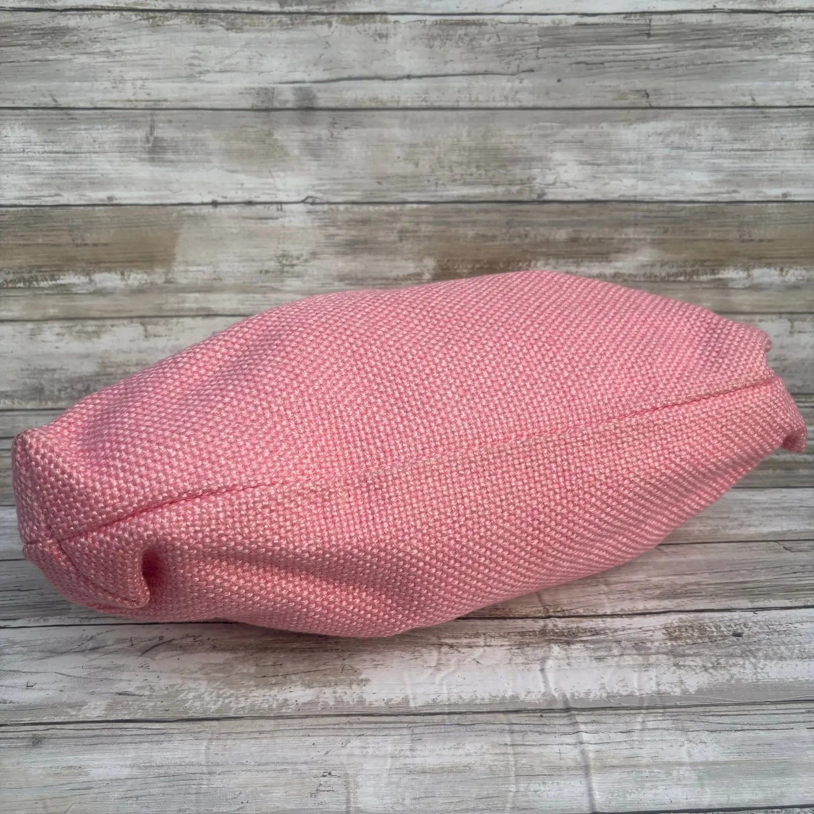 VTG Kisslock Clutch Purse Pink Large Soft Woven Fabric JR Florida Retro Coquette - Image 6
