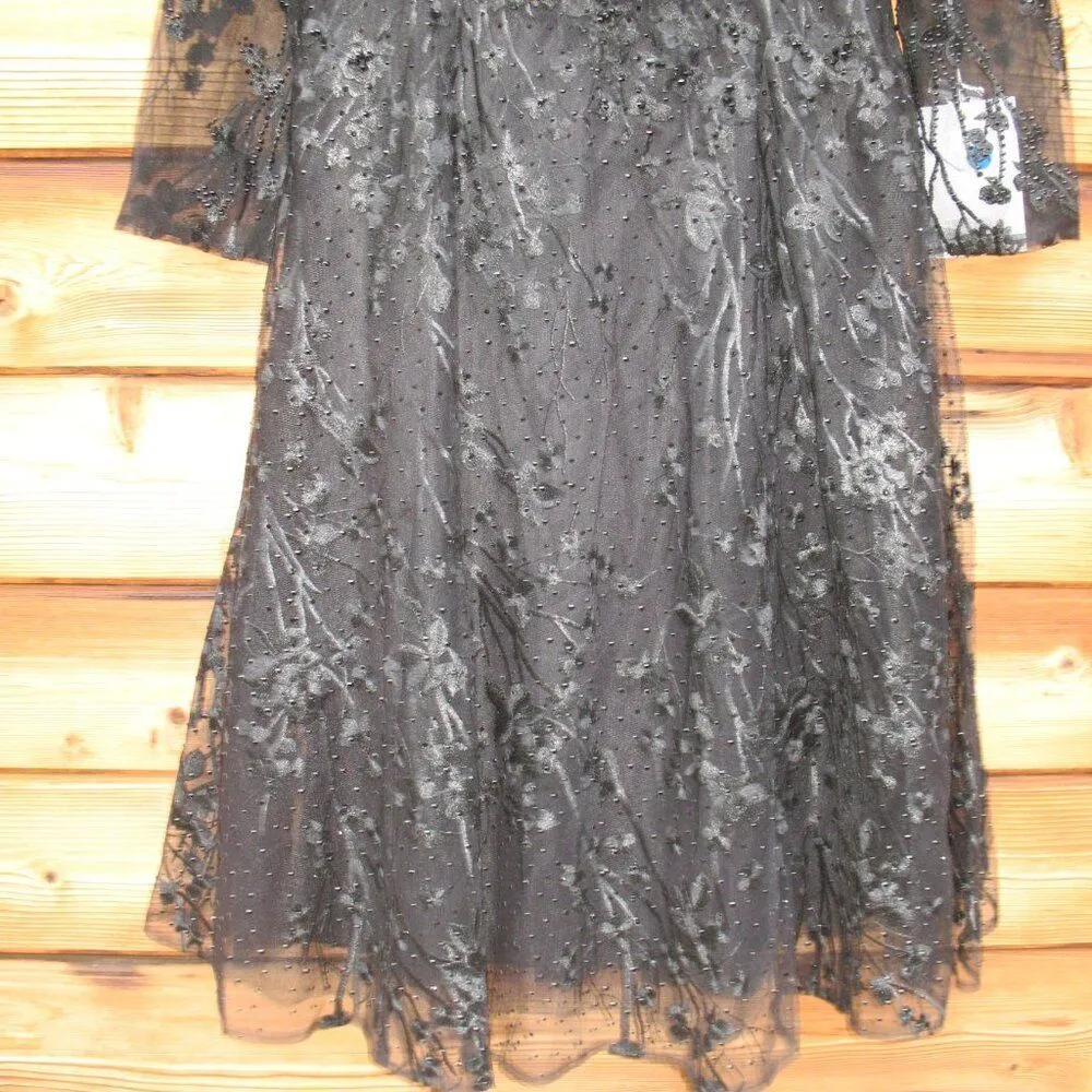 Mac Duggal 204041 Long Sleeve Floral Embellished Cocktail Dress - Image 9