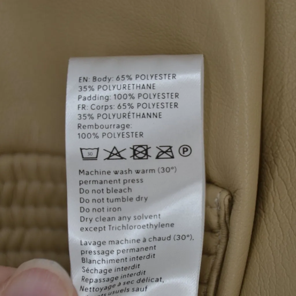 NEW Nanushka Elpi Vegan Leather Quilt Shirt Point Collar Western in Wax Yellow S - Image 9