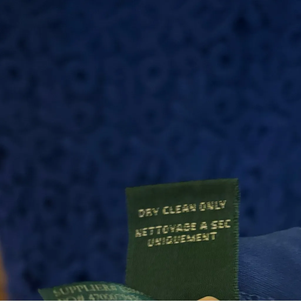 Lauren‎ Ralph Lauren Stretch Lace Shift Dress Boatneck Cap Sleeve royal blue 2 - Image 6