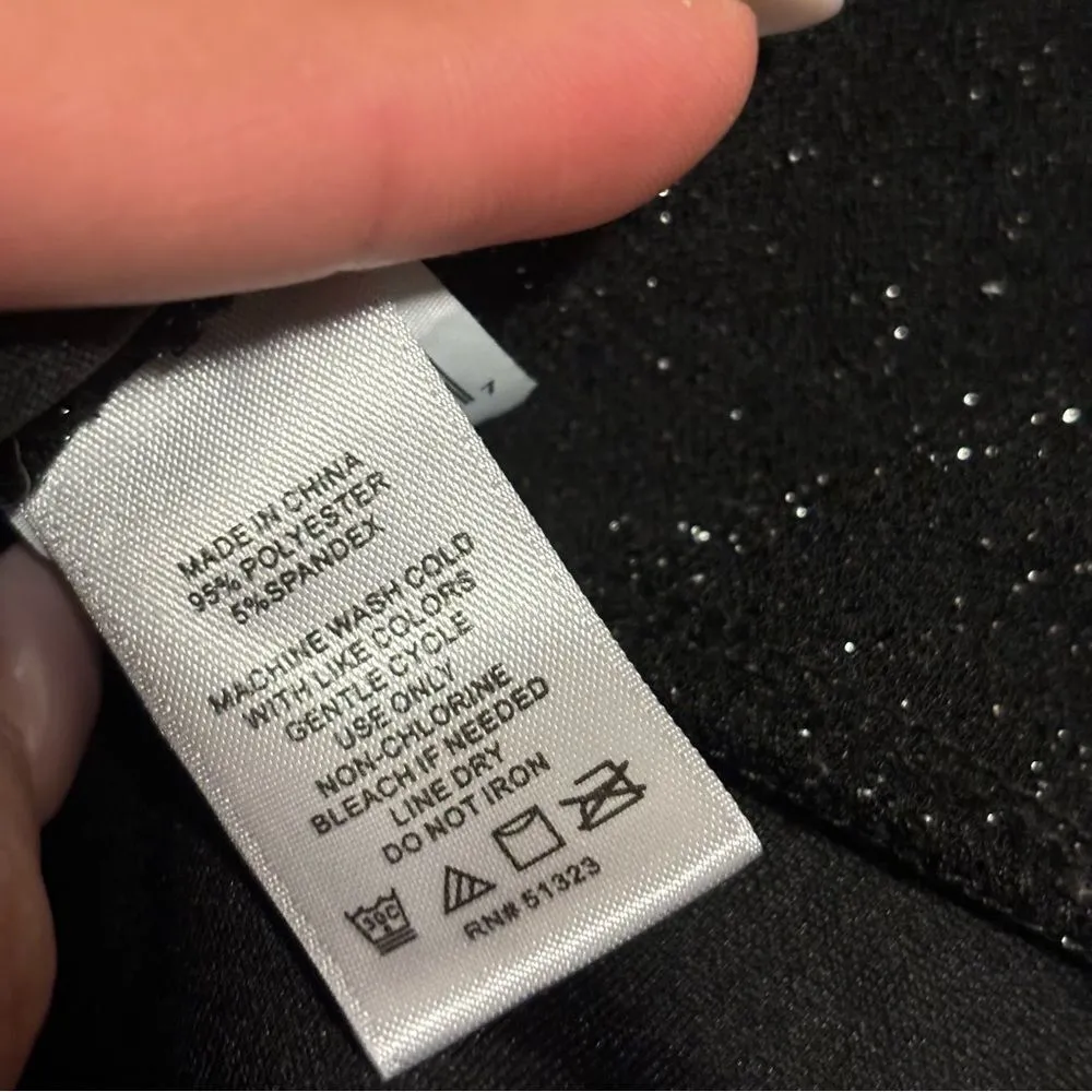 1.State Cropped Textured Wrap Top Black Glitter Shimmer- Size Small - Image 7