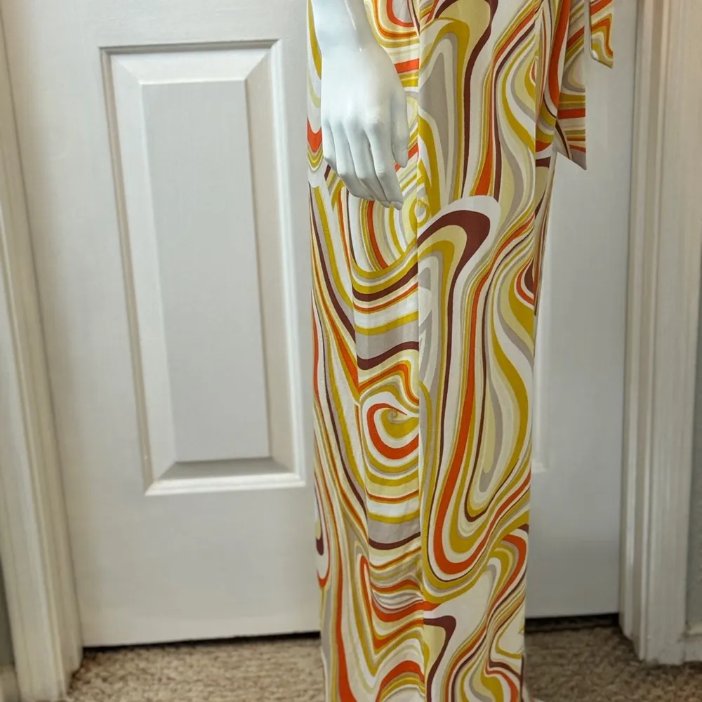 CHELSEA TAYLOR Stylish Multicolor Swirl Jumpsuit Size 2X F30 Orange - Image 7