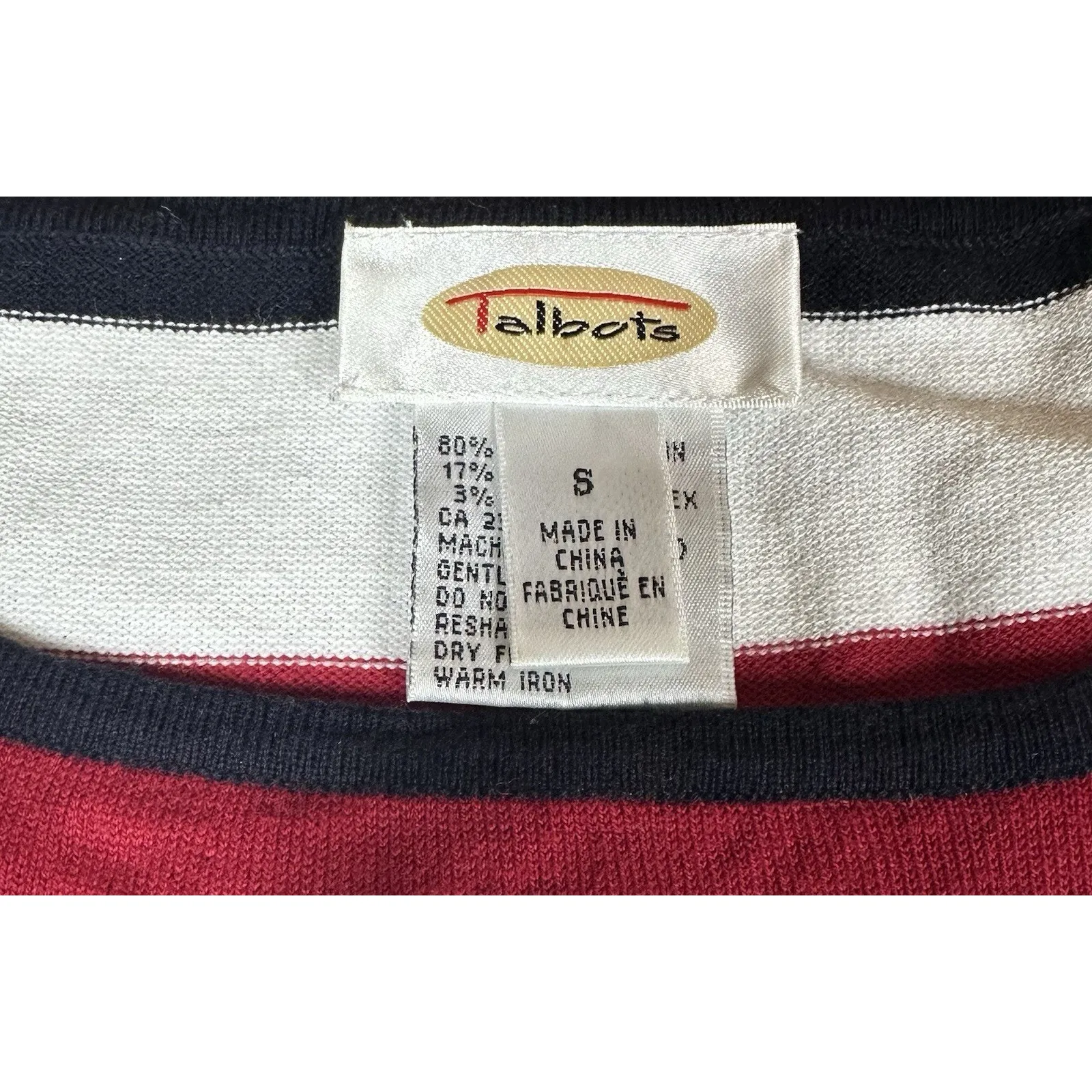 Vtg TALBOTS Red White Blue Stars Stripes 2 Pc Cardigan Sweater Set Patriotic S - Image 12