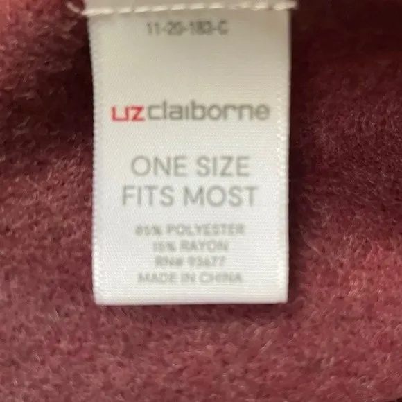 Liz Claiborne Wrap Burgundy Pashmina With Fringe Soft Shawl Scarf Winter New - Image 4