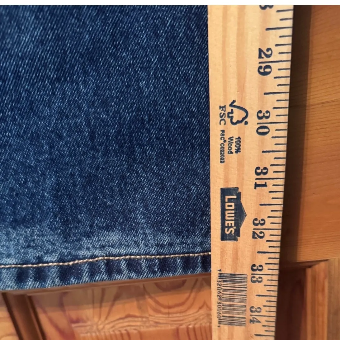 Vintage Lawman Western Jean wide leg No pocket yoke back 11/12 Classic fit Blue - Image 7