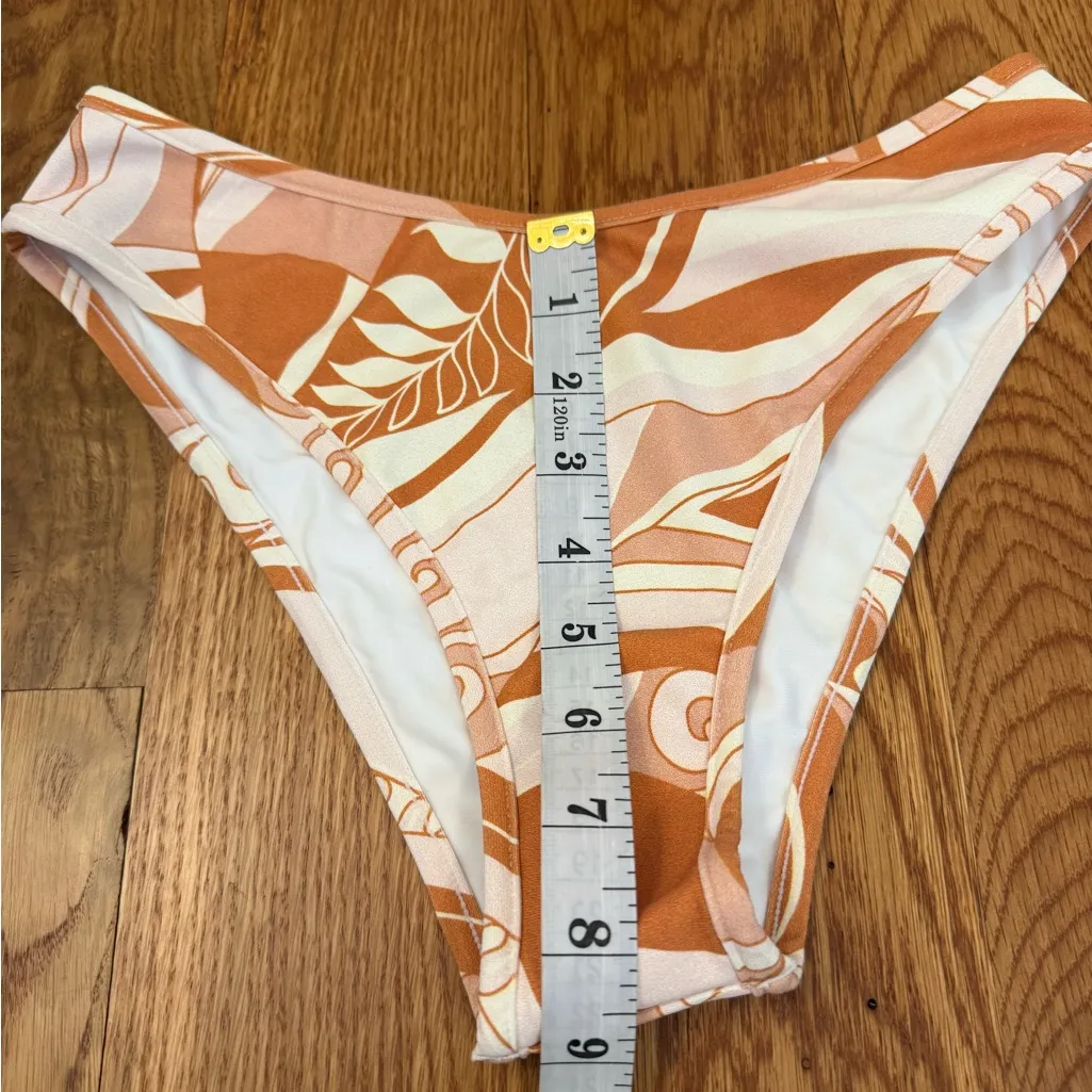 Montce Swim Lulu Brown and White Floral Bikini Bottoms Size Large - Image 4