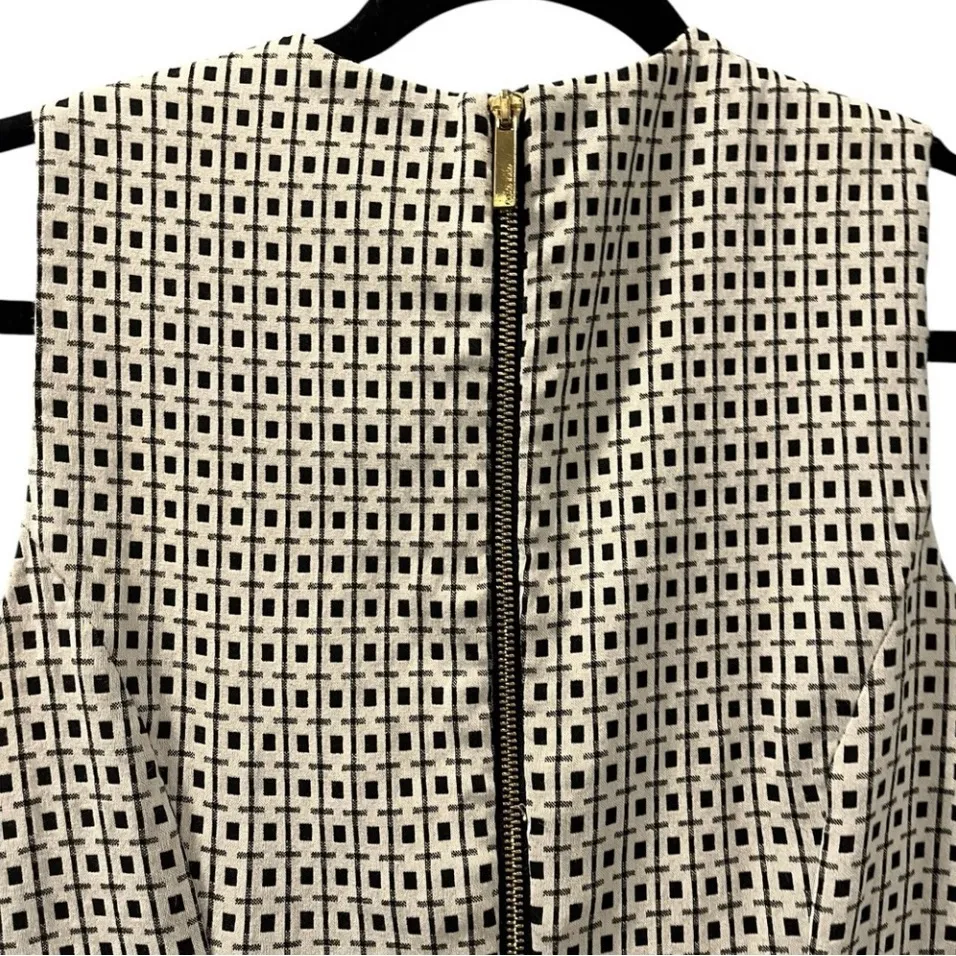 Calvin Klein Black and Cream Mini Dress Size 4 Business Casual - Image 4