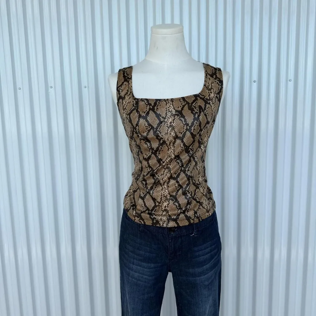 Vintage animal print tank top Tan Size M - Image 3