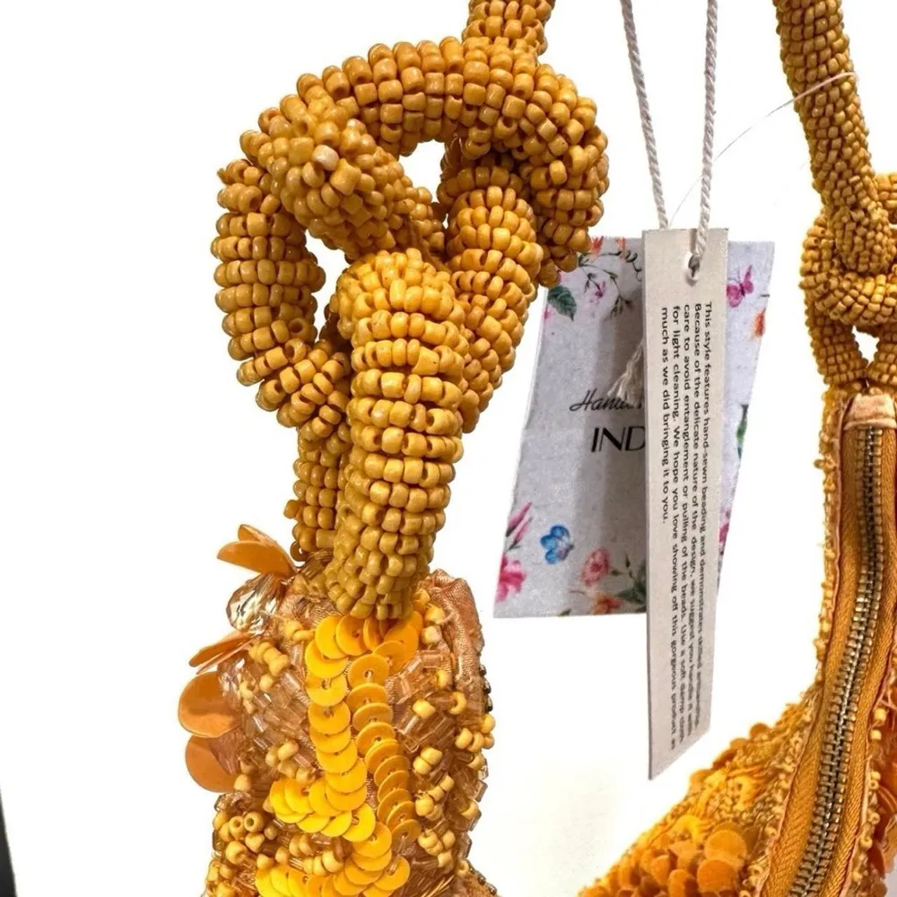 TJ Maxx Marshall’s viral orange peach Pearl floral Beaded Shoulder Bag sequins - Image 5