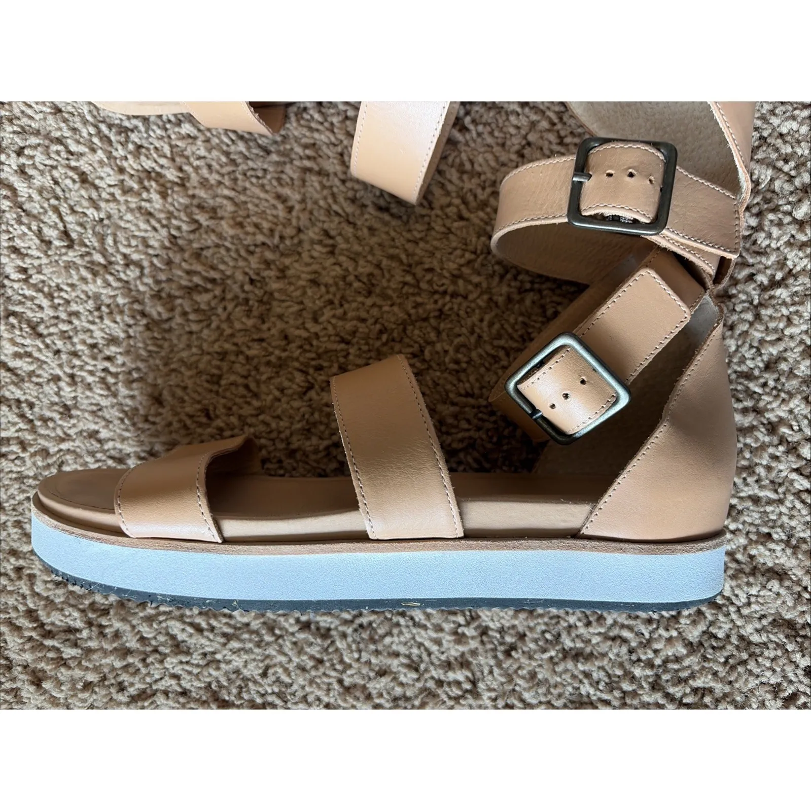 Soludos Cara City Camel Brown Leather Sandals Casual Shoes Womens US 8.5 EU 39 - Image 8