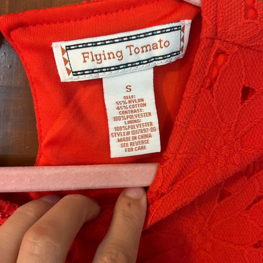 Flying Tomato Scarlet Lace Dress Size Small - Image 7