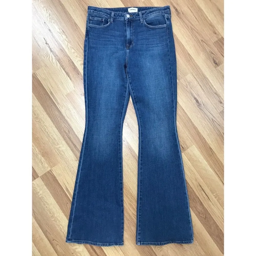 L’AGENCE Bell High Rise Flare Jeans High Waist Slim Fit‎ Medium Wash Size 31 - Image 2