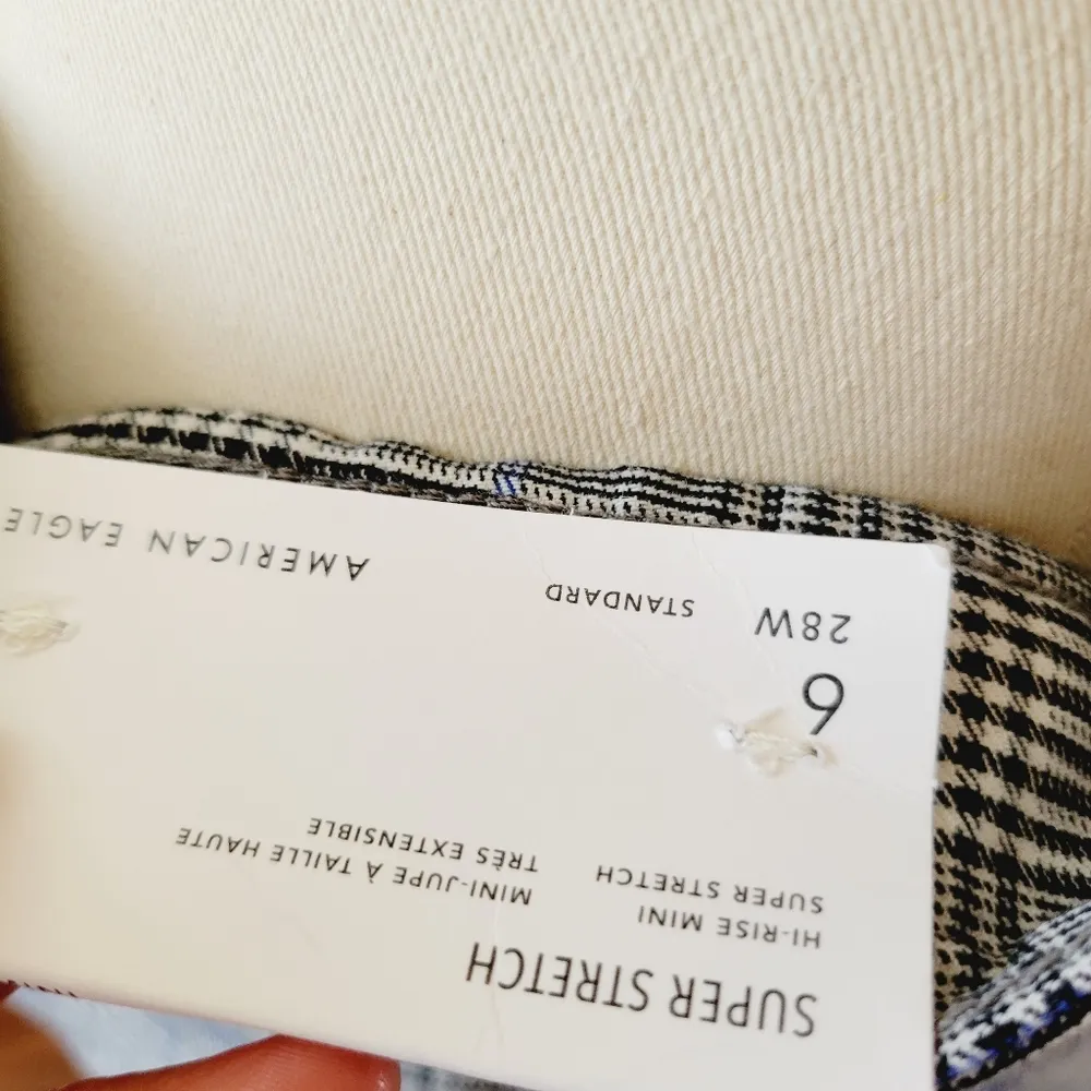 American Eagle plaid 90s schoolgirl denim mini skirt size 6 - Image 9