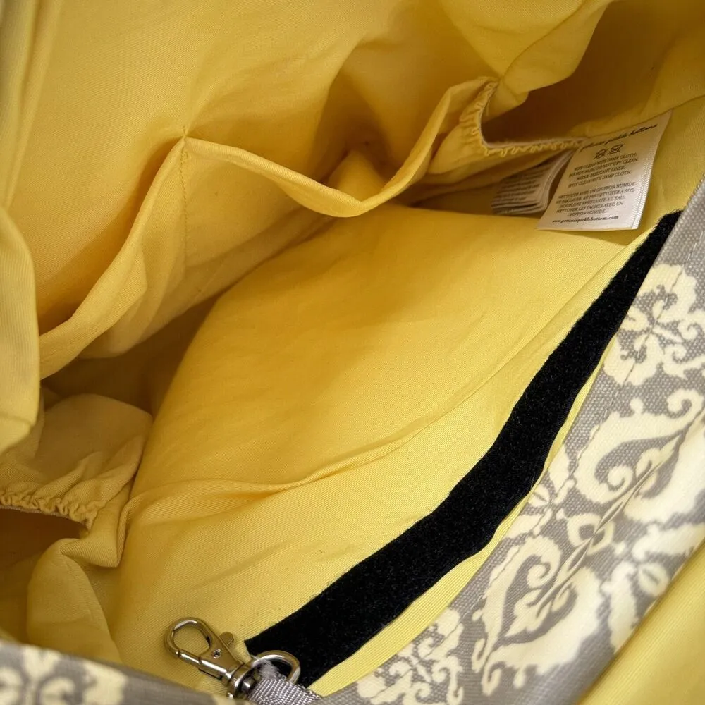 Petunia Pickle Bottom Diaper Bag Backpack Floral Pattern, Grey White Yellow Gray - Image 10