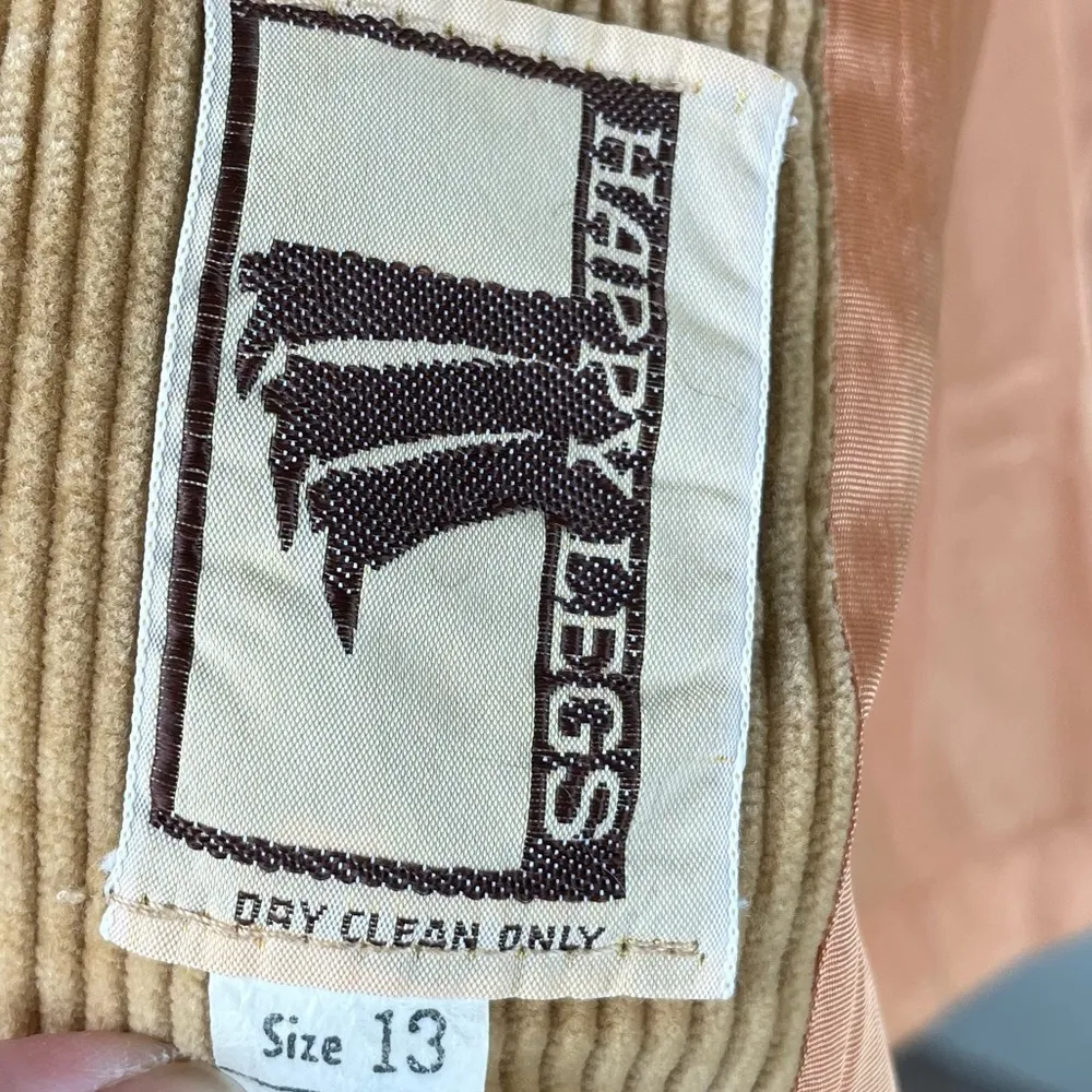 Vintage 70s Happy Legs Tan Corduroy Blazer Jacket Women's Size 13 Retro Hippie - Image 7