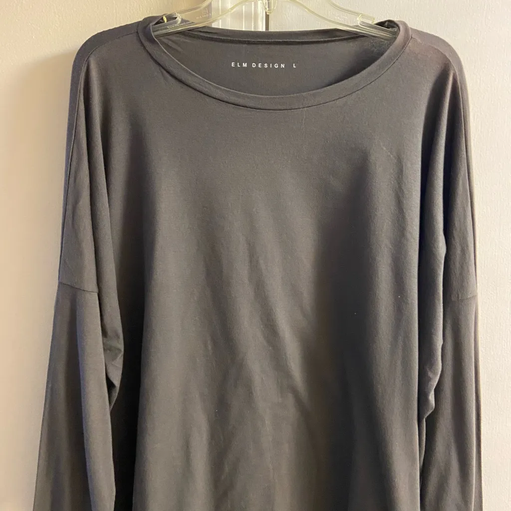Elm Design greenish grey crewneck Jersey top oversized lagenlook Large NWT Gray - Image 4