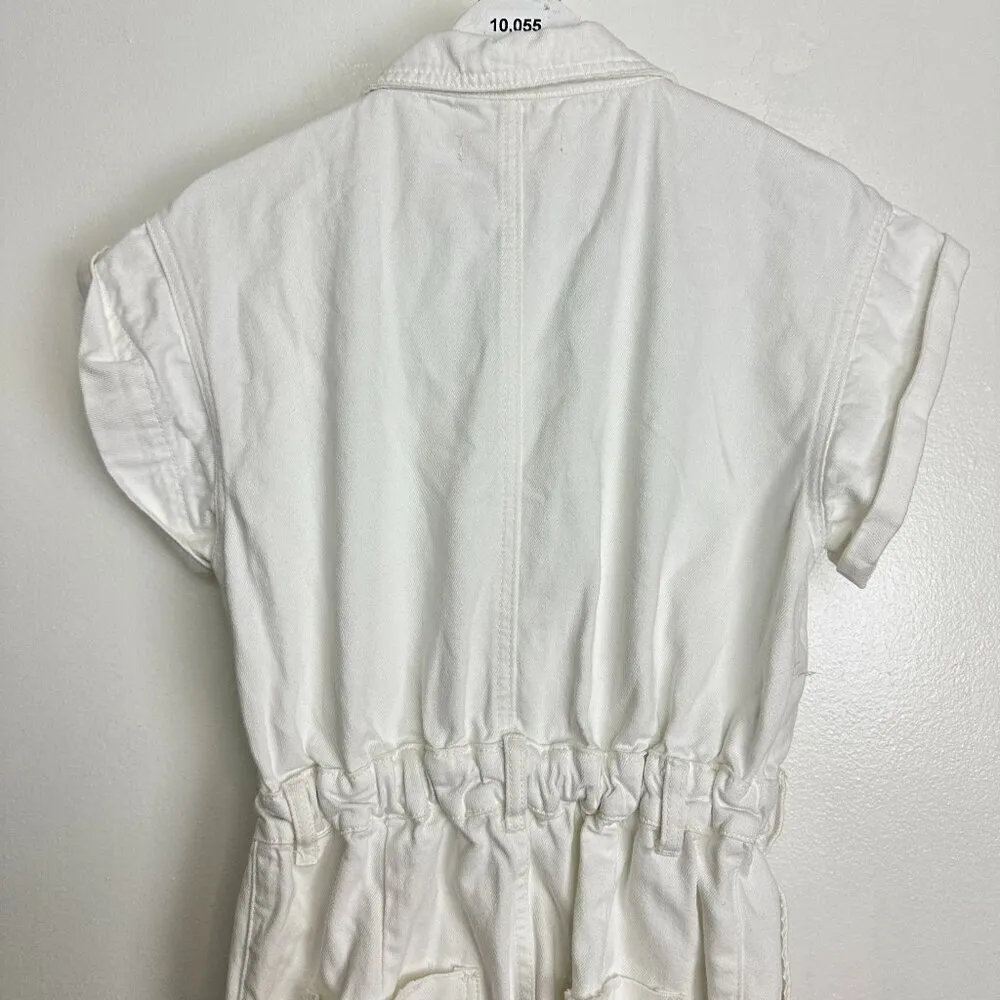 BLANKNYC Denim Raw Hem Romper in Wash Club Soda Size Small - Image 8