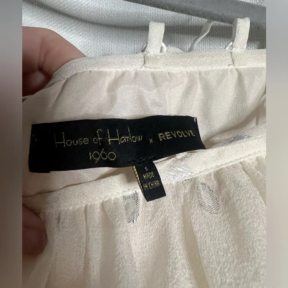 House of Harlow x Revolve Ivory White Layered Midi Dress Small - Image 3