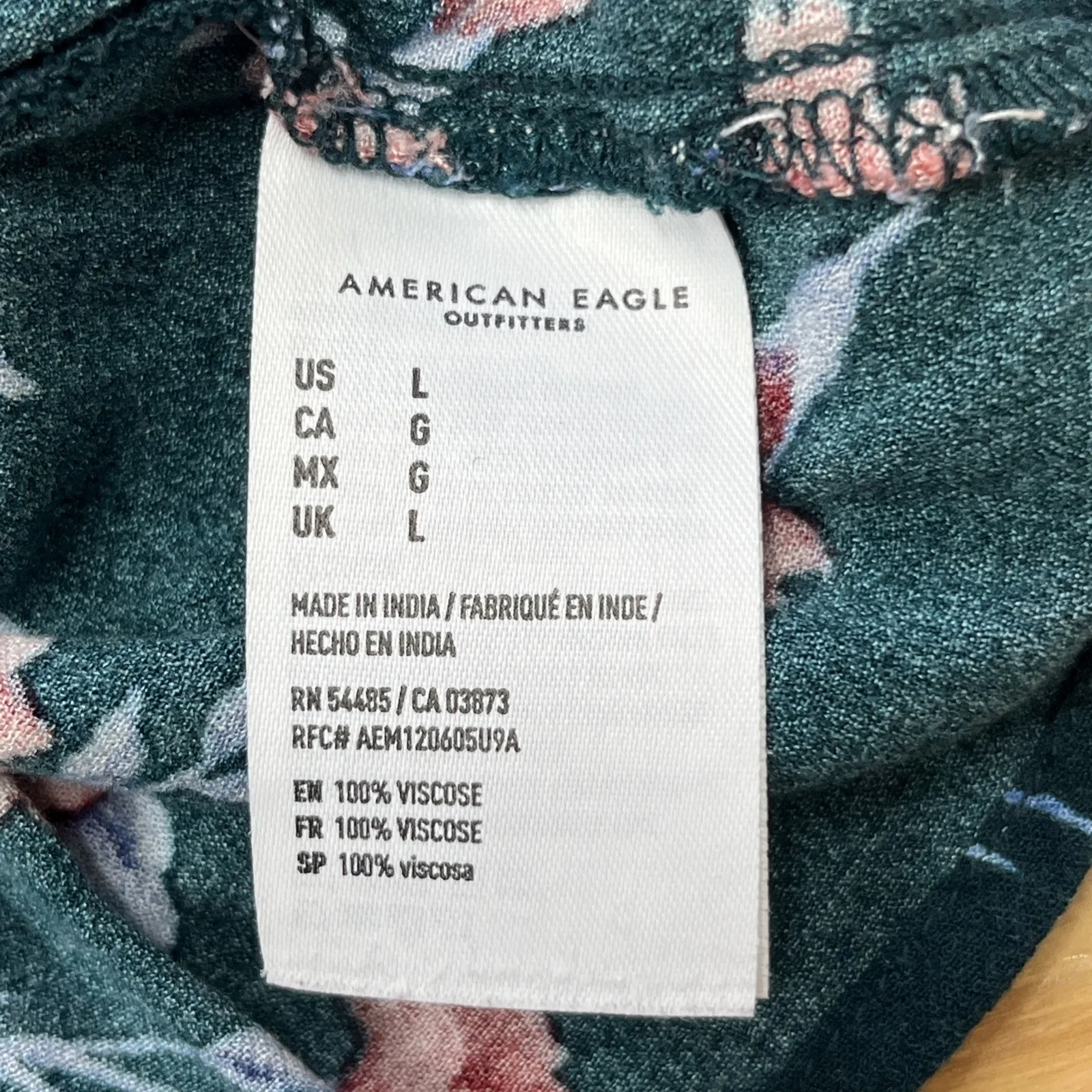 American Eagle Y2K Floral Babydoll Top Green Size L Whimsygoth Cottage Coquette - Image 6