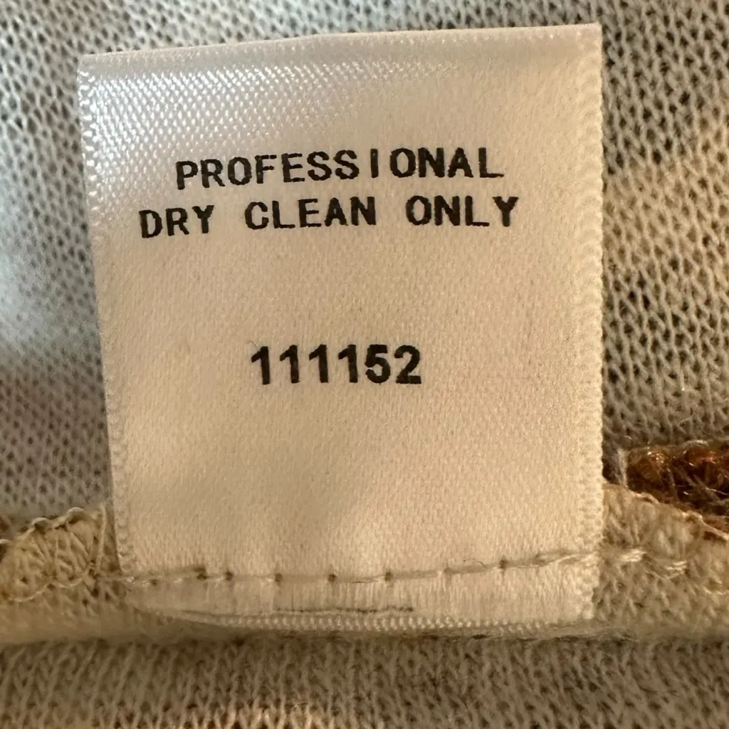 Alberto Makali Textured Chevron Metallic Beaded Collar Sweater Top Large Evening - Image 8