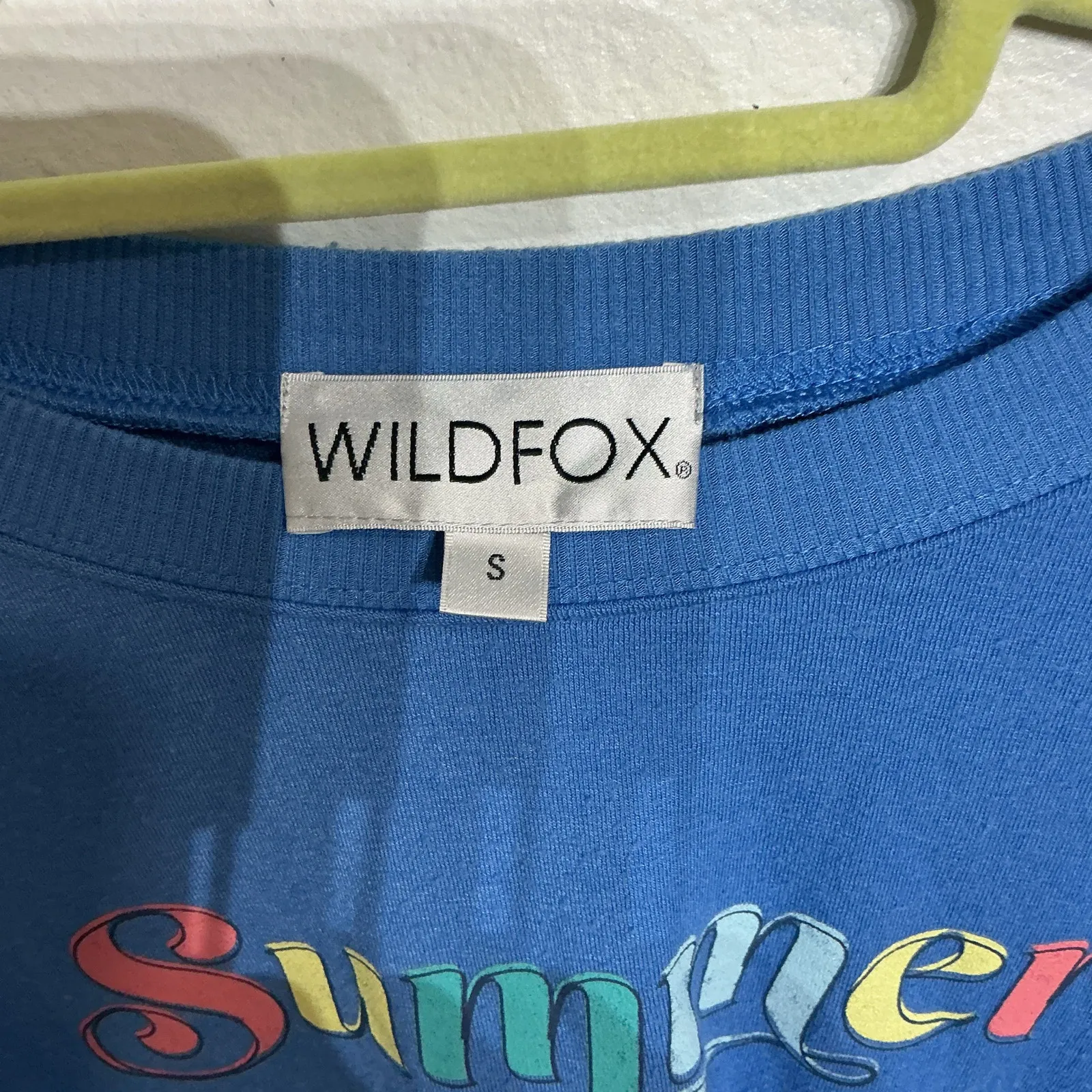 Wildfox Blue Summer Sweatshirt Sz S - Image 5
