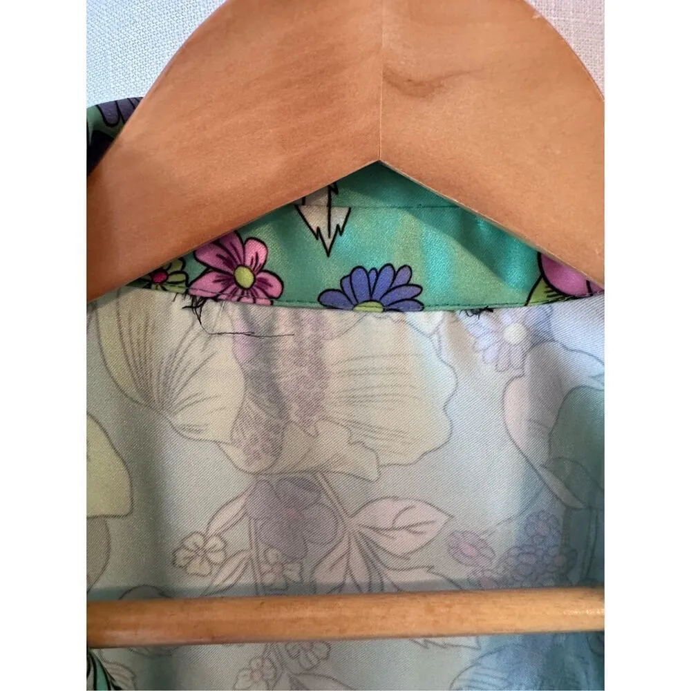 Zara Satin Floral Print Dress Size Small - Image 5