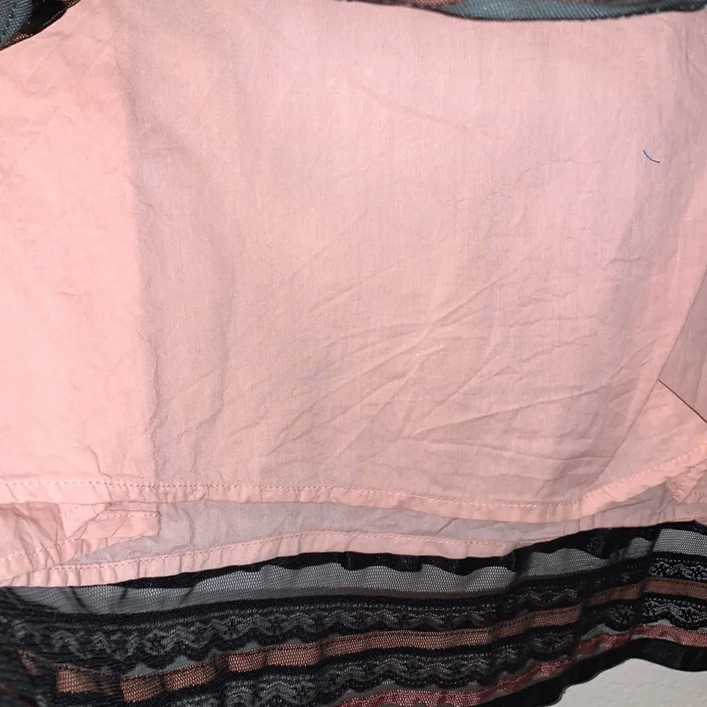 Motherhood Maternity black colorful layered lace fringe midi skirt - Image 5