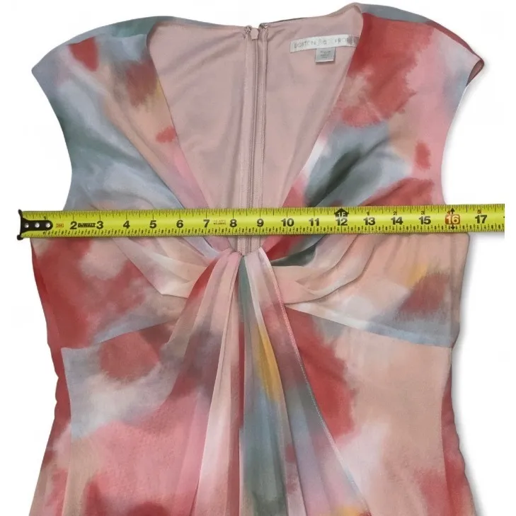 Boston Proper Maxi Dress Watercolor‎ Print Sleeveless Ruffle Evening Formal Sz 8 - Image 7