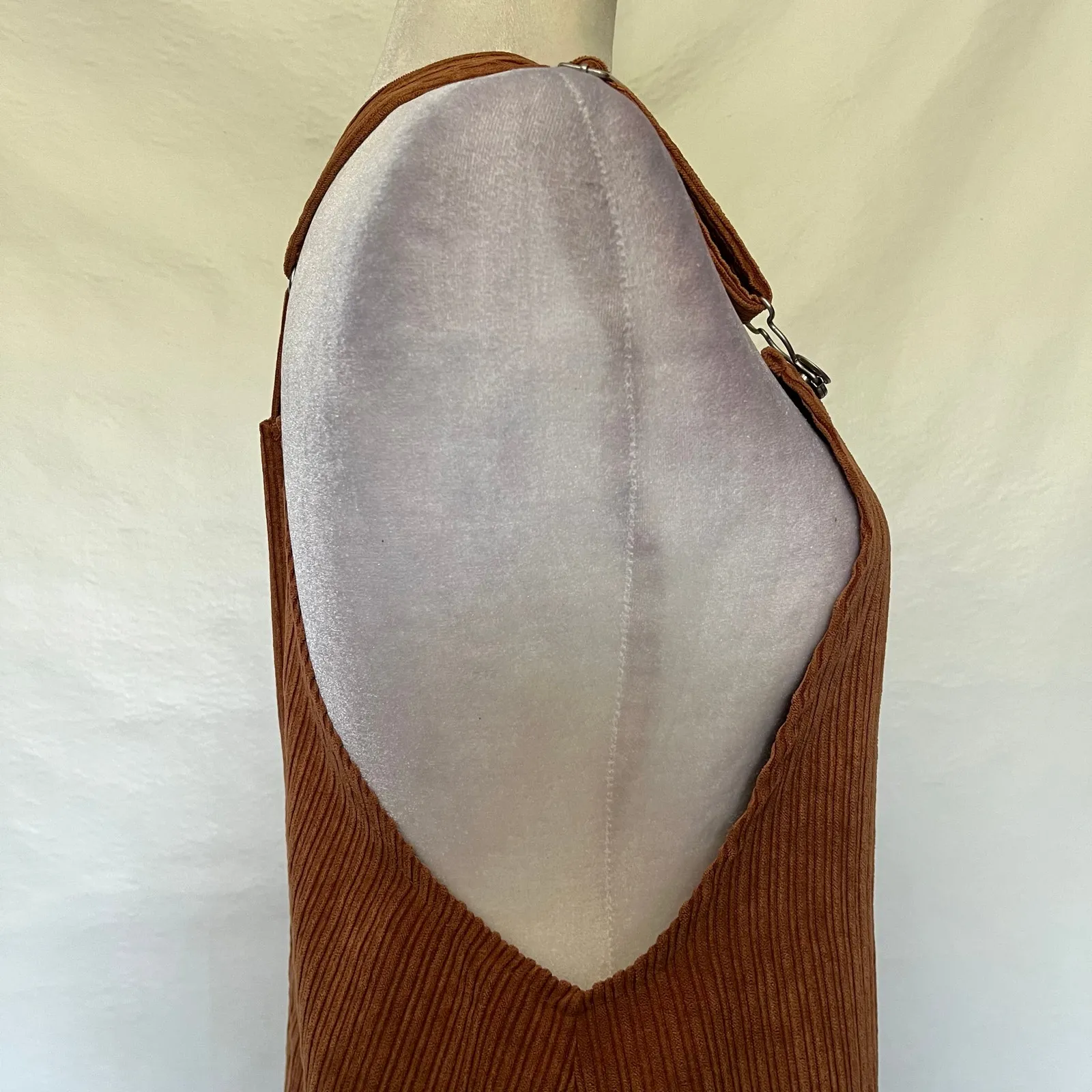 Y2K Hot Kiss Corduroy Pinafore Mini Dress Sz 0 Grunge Academia Retro Fall Indie - Image 14