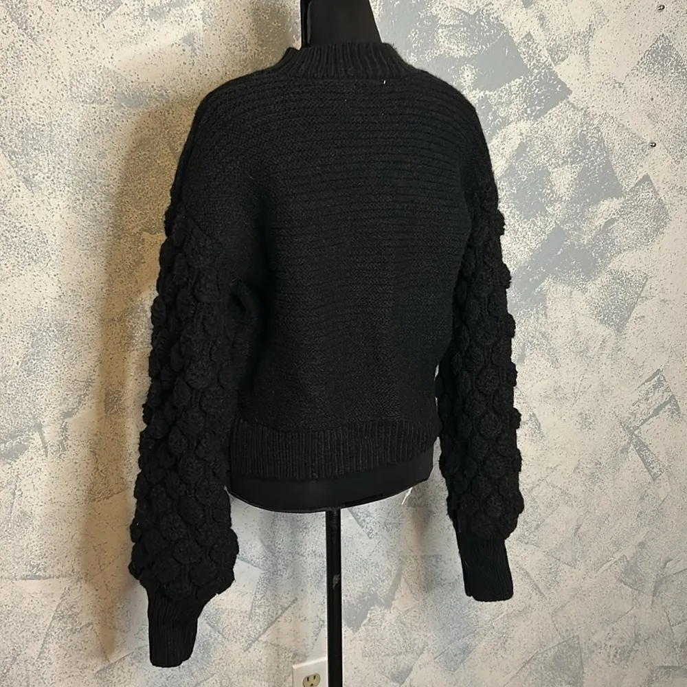 Harper Heritage Black Cable Knit Long Sleeve Sweater size S - Image 3