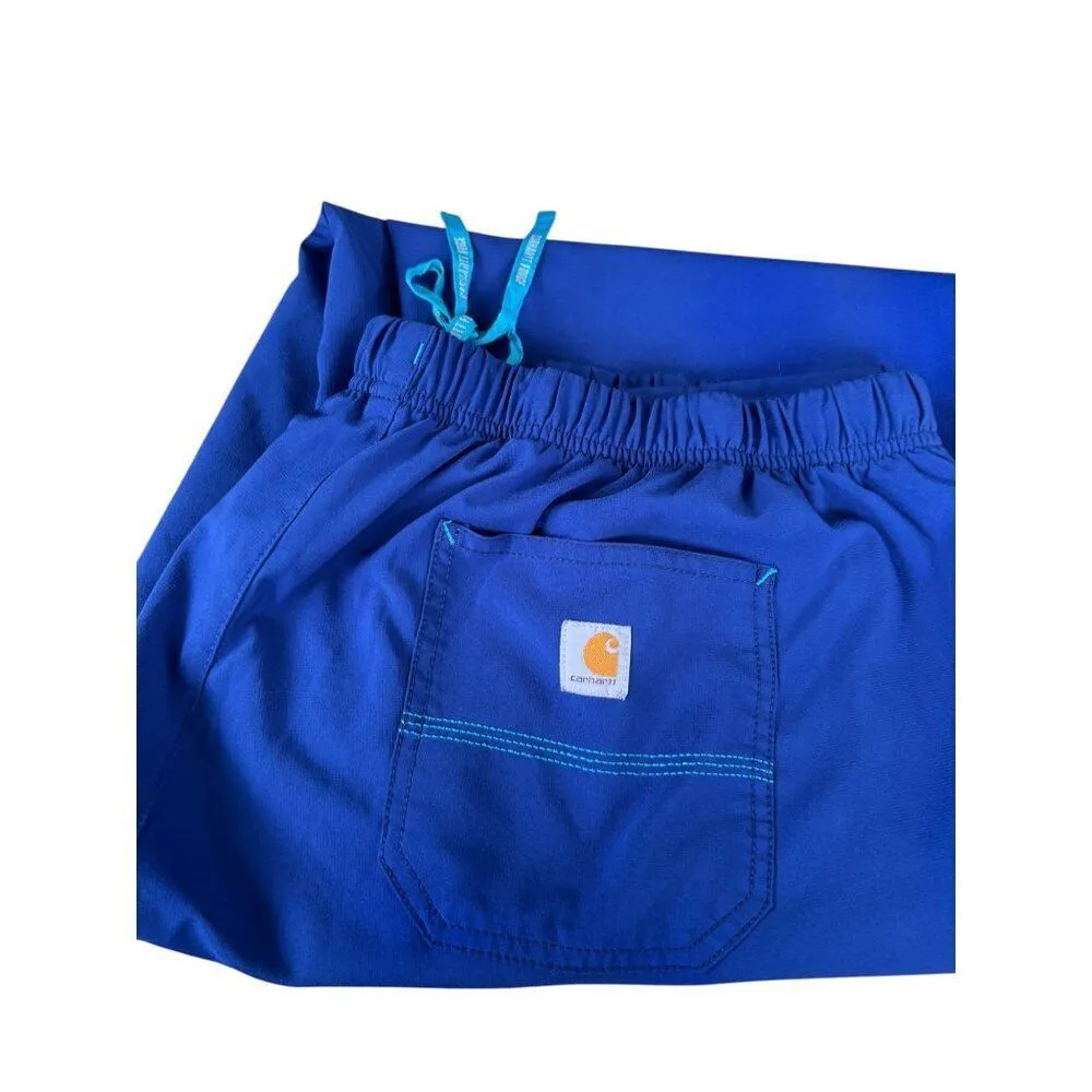 Carhartt 2XL Blue Cargo Scrub Pants With Drawstring Elastic Waist Relaxed Fit - Image 4