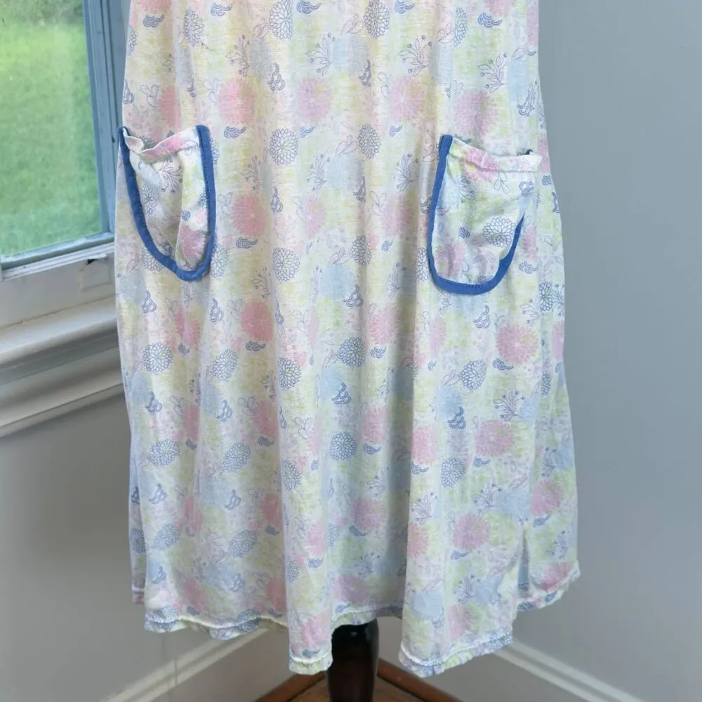 Lati Fashion Blue Pink Green Floral White Babydoll Nightgown XXL Plus Size Sleep - Image 5