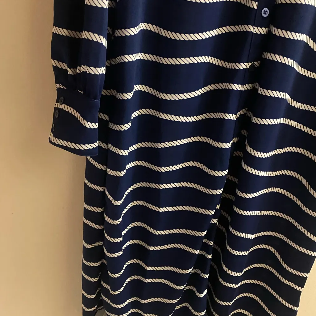 TWRHLL By Christie Brinkley Womens Navy Blue Maxi Dress 2XL White Rope Nautical Size 2X - Image 5