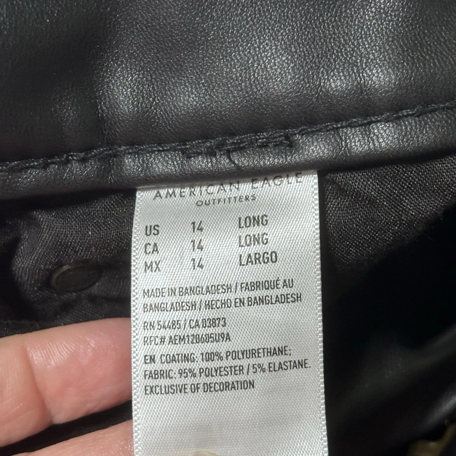 American Eagle Stretch Faux Leather High Waisted Flare Pants Size 14 Long - Image 15