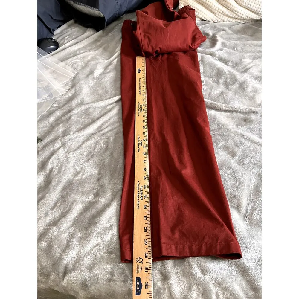 Listicle women's cargo pants rust color snap pockets flare leg new - Image 9