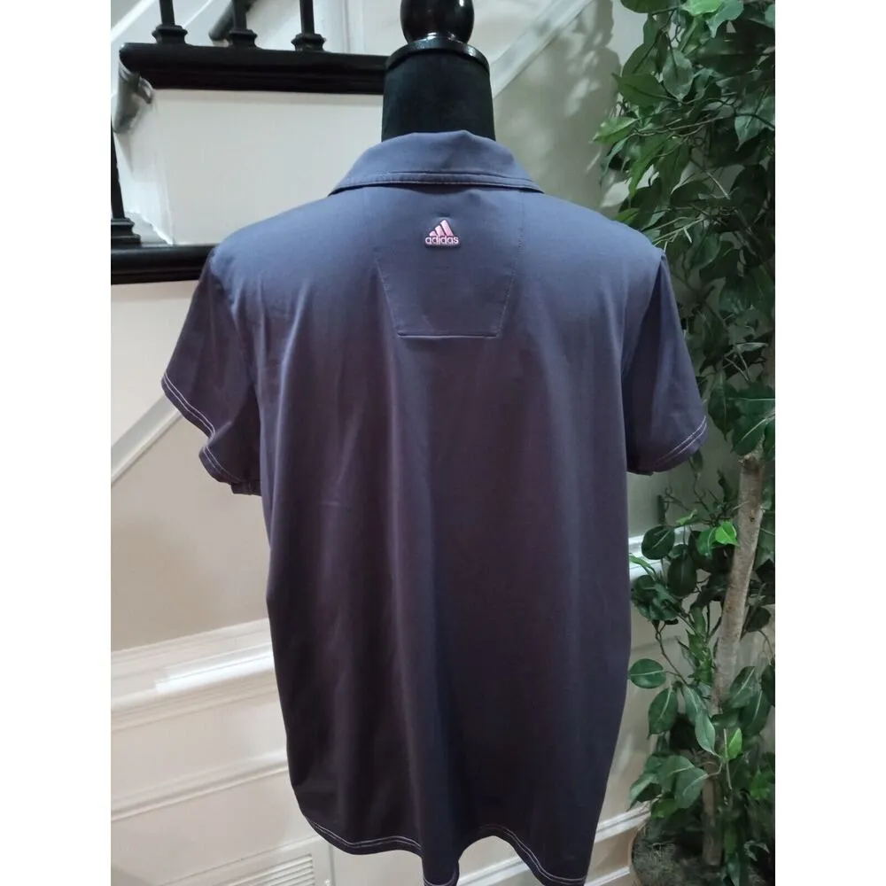 Adidas Womens Navy Collared Tour Championship by Coca Cola Top Blouse Size XL - Image 6