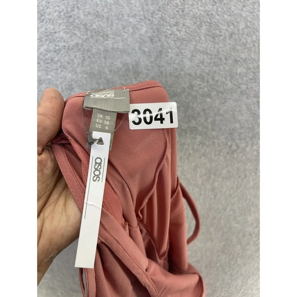 Asos Women's Dress Sleeveless Solid Pink Size 6 V Neck Tank - Image 6