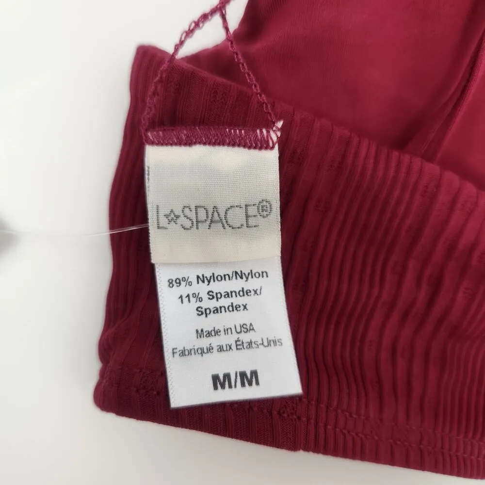 L*Space Siren Bikini Top in Burgundy Size Medium NWT - Image 4