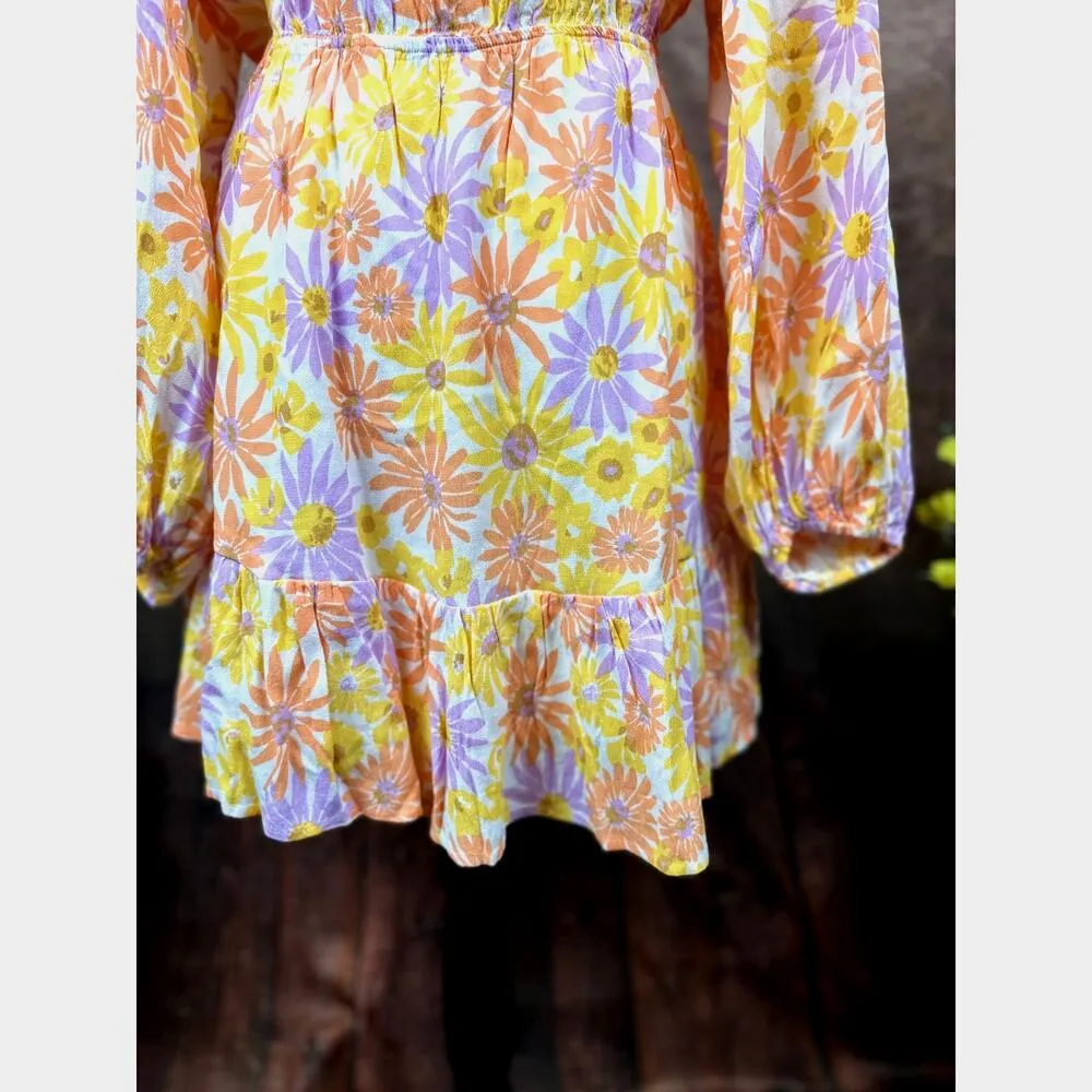 L*Space Feelin Fine Cut Outs Tie Front Dress Oopsie Daisy L Yellow Size L - Image 9