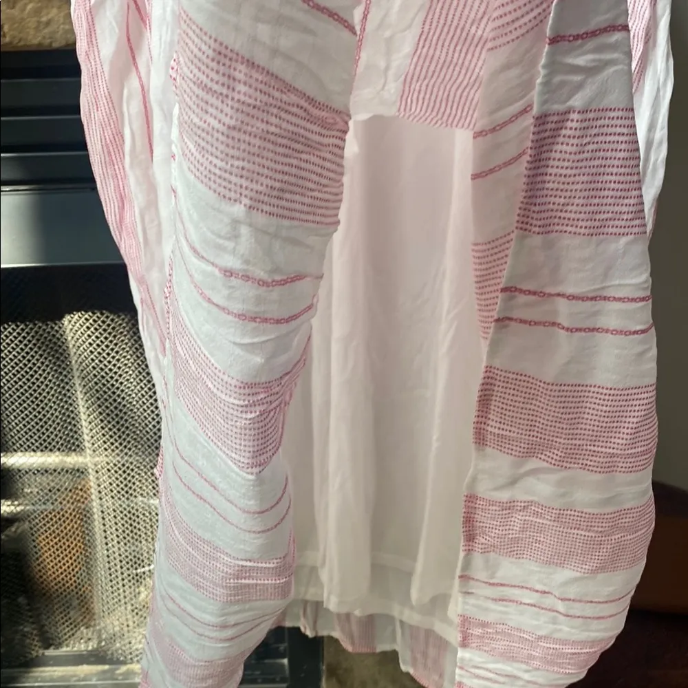 Anthropologie Perch Blu Pepper pink white boho embroidered floral swing dress - Image 5