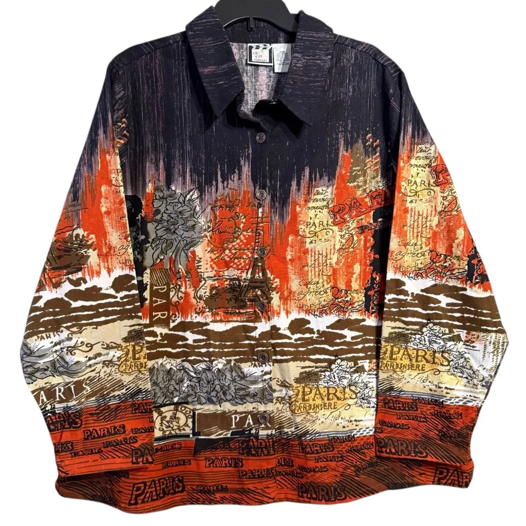 Vintage Take Two Black Orange Red Button - Image 2