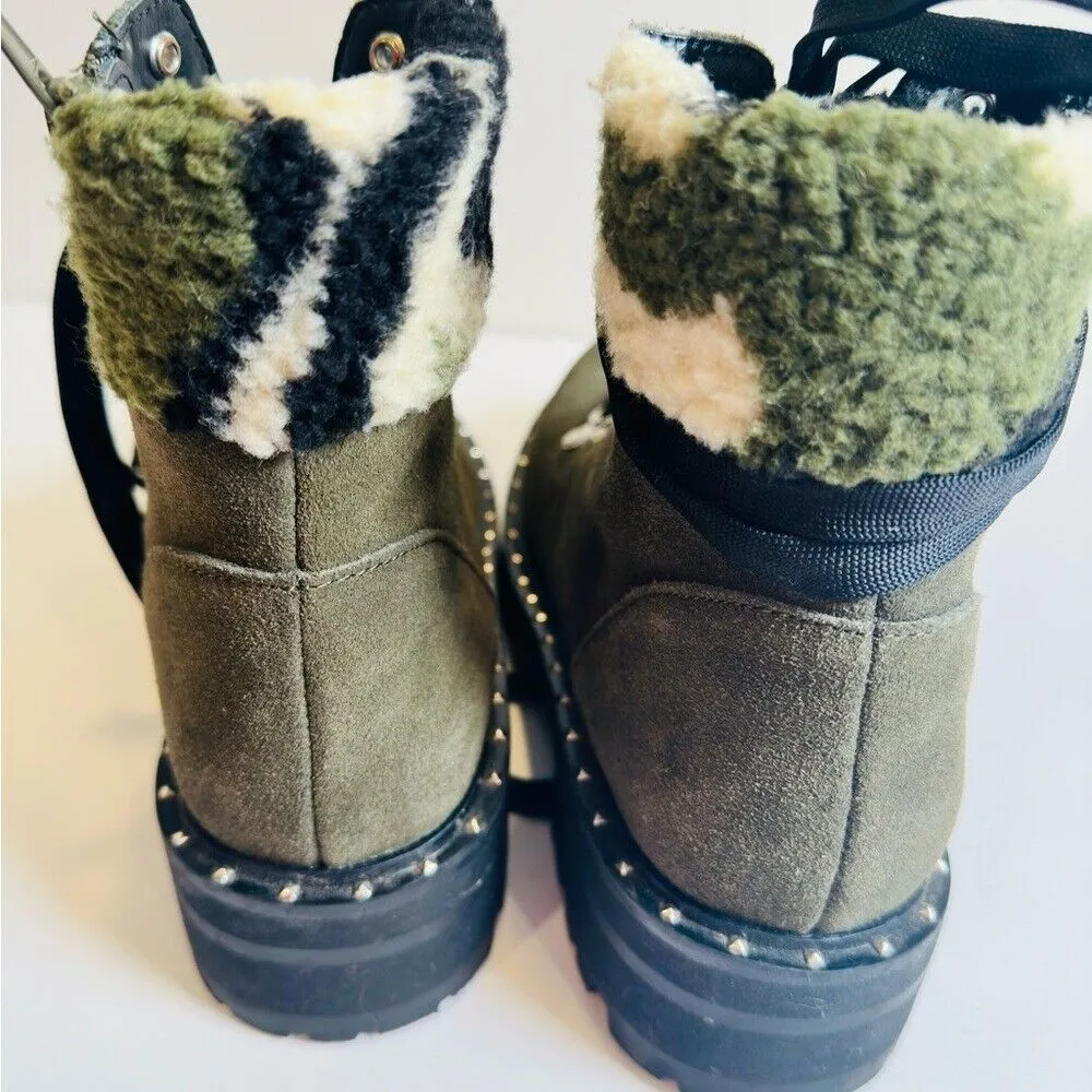 Steve Madden Receptive Suede Hiker Boots Women's 7M Olive‎ Green NWOT - Image 4
