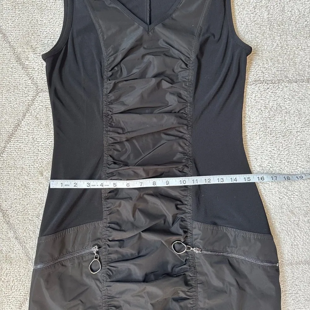 Joseph Ribkoff Black Sleeveless Ruched Front V-Neck Sheath Dress Sz 8 - Image 6