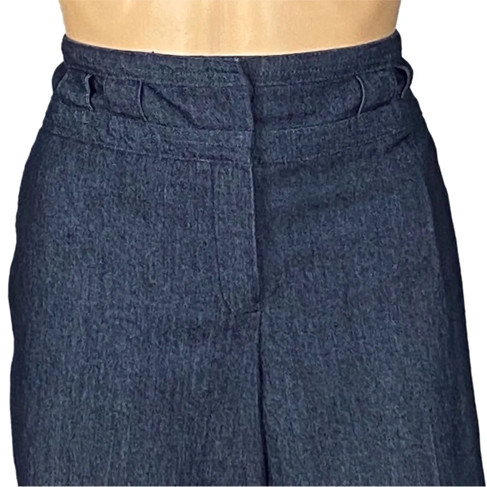 SANDRO lightweight, denim fabric, high-waisted capris pants in size 14. EUC - Image 2