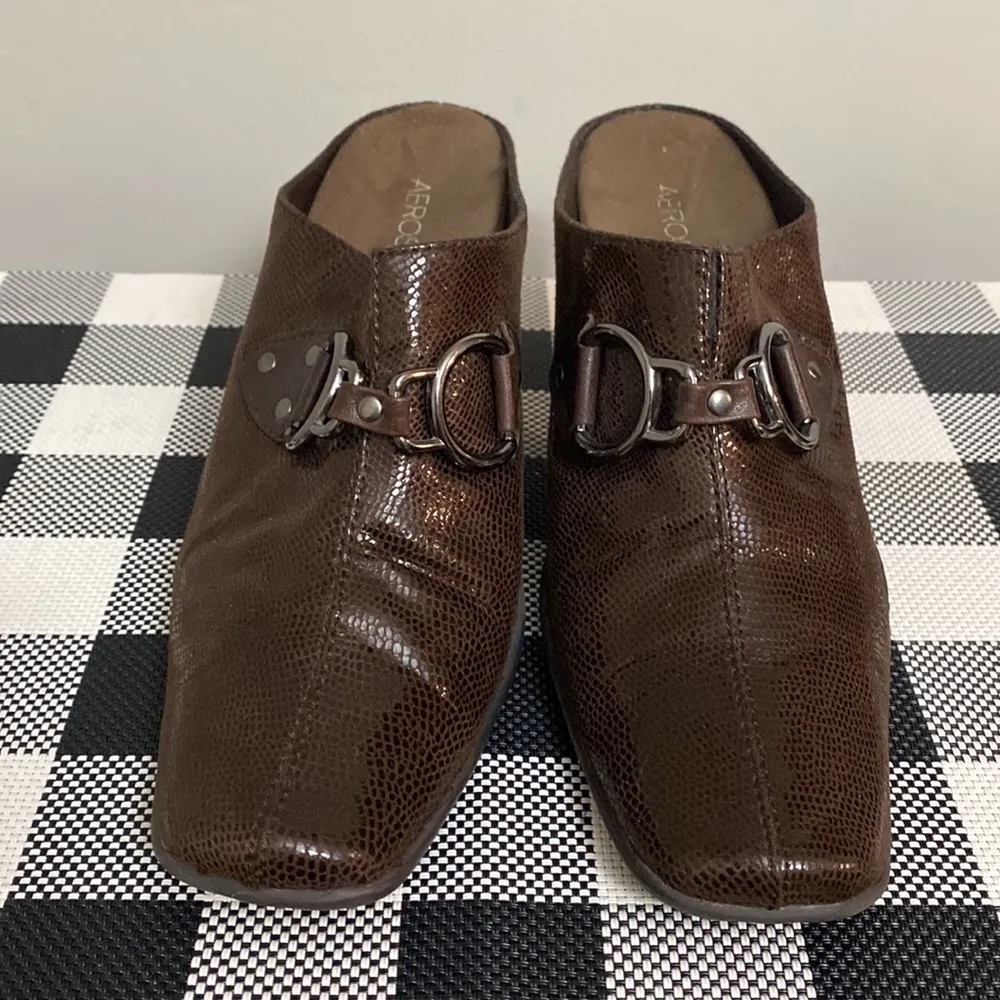 Aerosoles women Cinch Worm brown snakeskin shoes size 9 - Image 2
