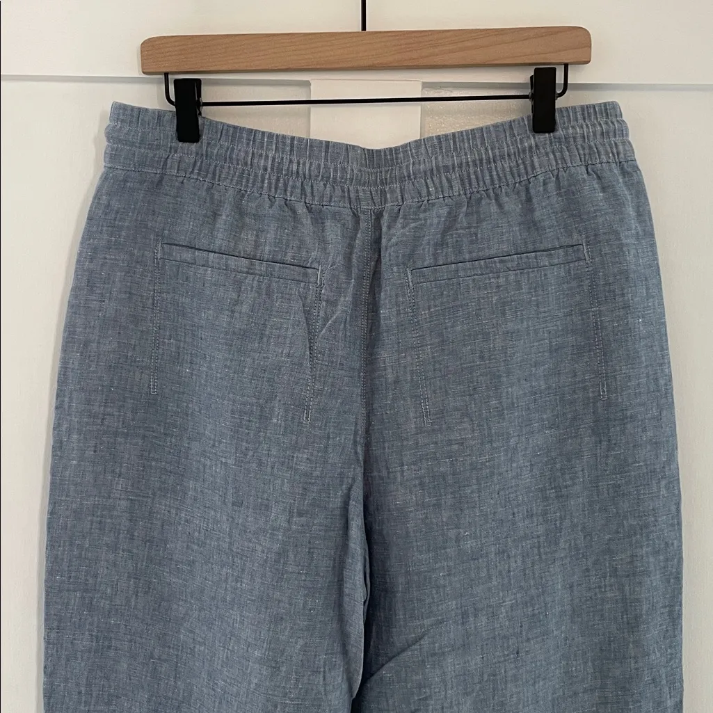 ATHLETA Retreat Linen High Rise Wide Leg Pant in Chambray Blue Size 12 - Image 8