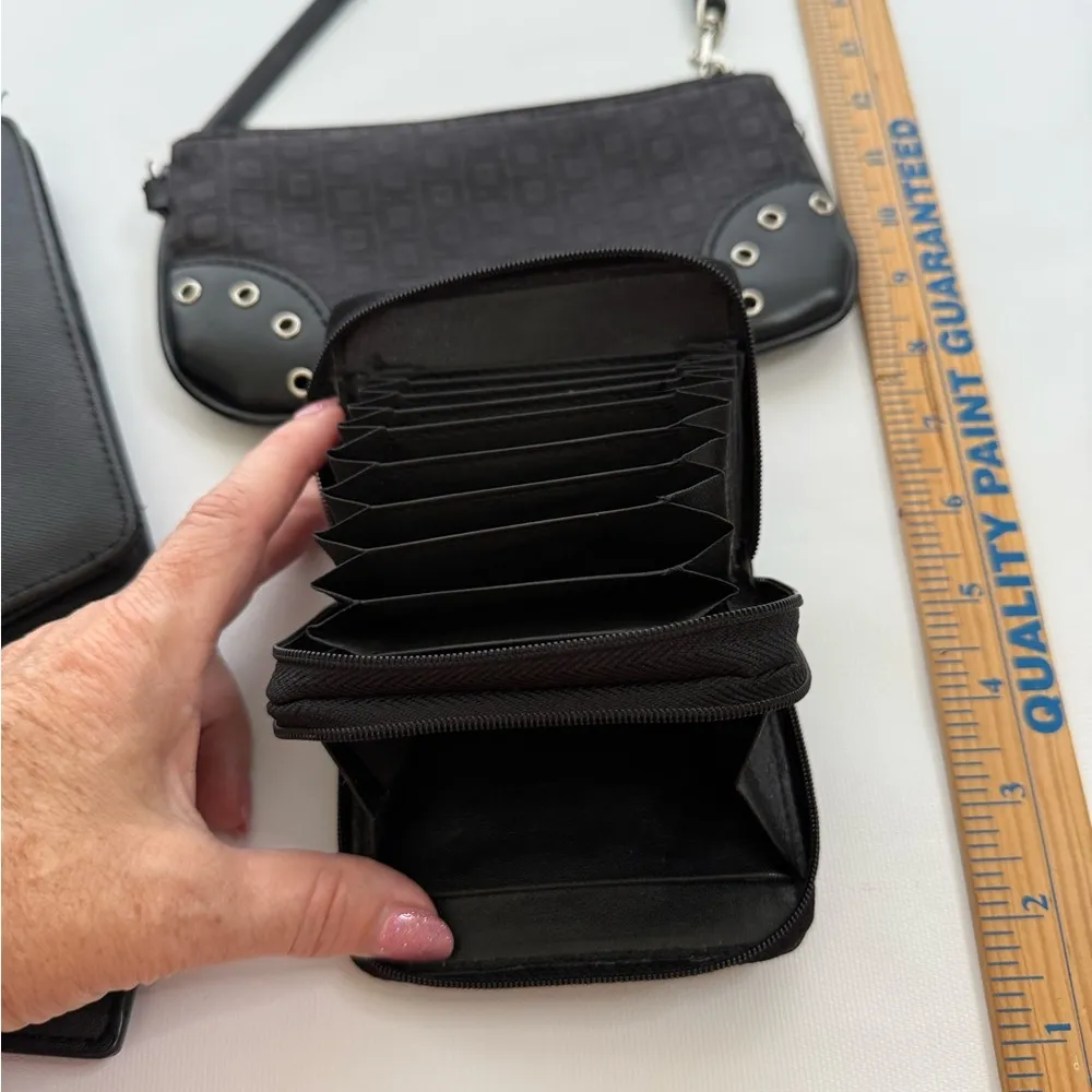 Black Wristlet and Wallet lot4 pieces‎ total checkbook card holder - Image 4